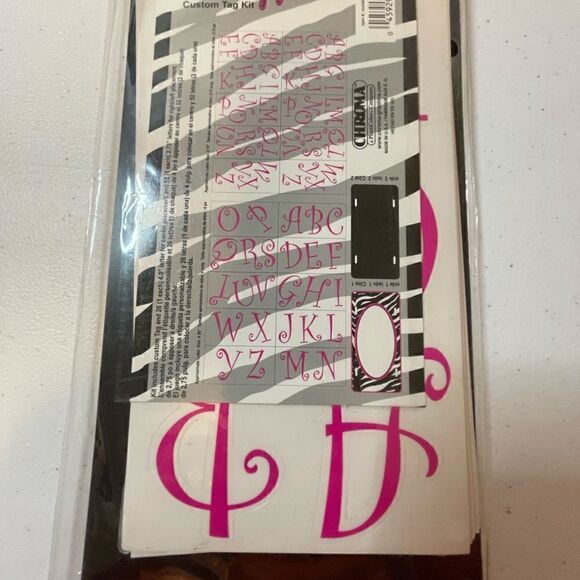 Chroma Monogramz Custom Tag Kit Pink/Black Zebra - Personalize Your Vehicle - Picture 2 of 2